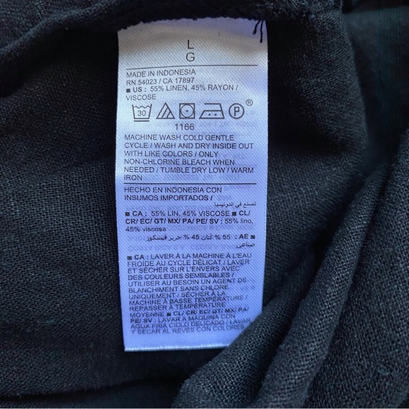 Old Navy Linen Blend Wrap Front Mini Skort Size Large Black NWT - Picture 6 of 9